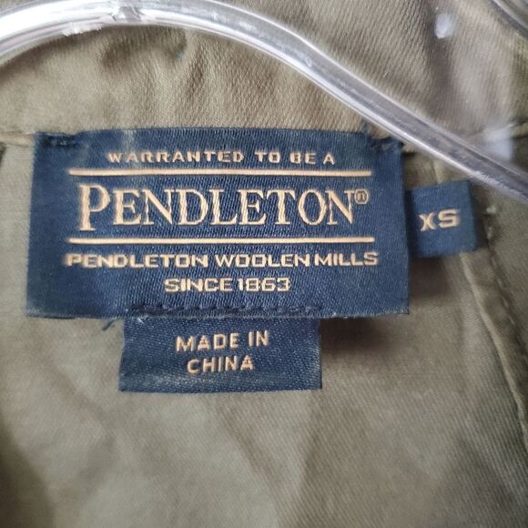 Pendleton Button Close Utility Jacket Cotton Lightweight Green Size XS - Picture 9 of 10